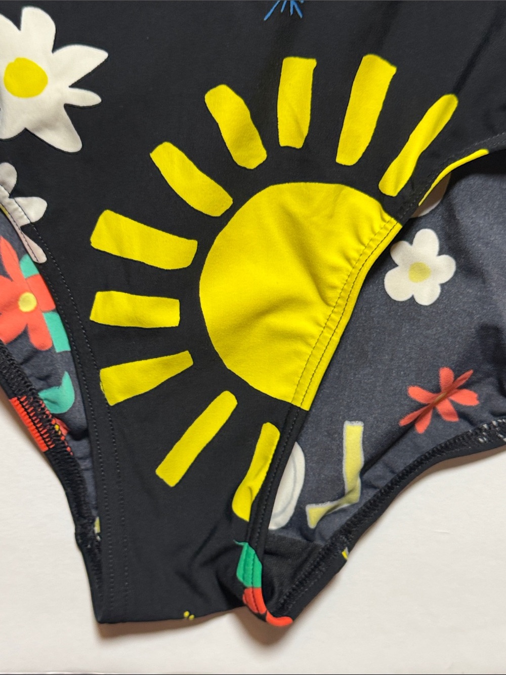 ADIDAS Originals x Pharrell Williams Black Floral Graphic One-Piece Swimsuit LG - Picture 12 of 14